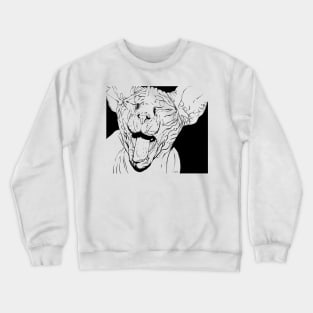 Yawning Hairless Cat Crewneck Sweatshirt